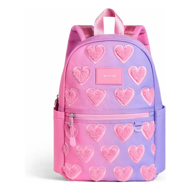 Kane Mini Ombre Fuzzy Hearts Backpack | Pink