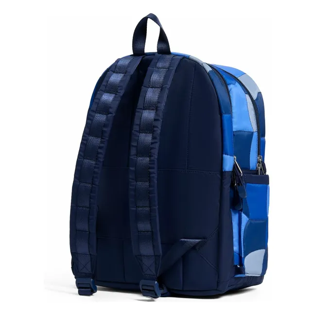 Sac à Dos Kane Deux Poches Puffer Check | Bleu