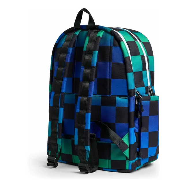 Kane Blue Checkerboard Backpack | Black