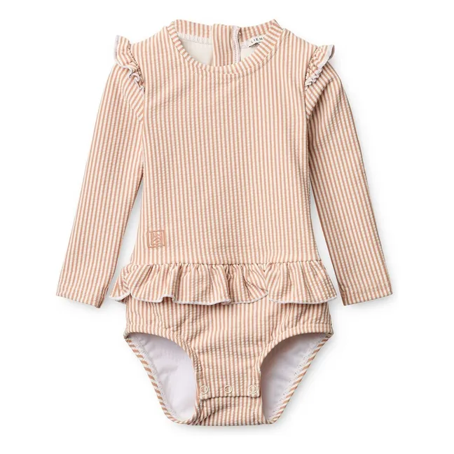 Maillot de Bain Sille Seersucker | Abricot