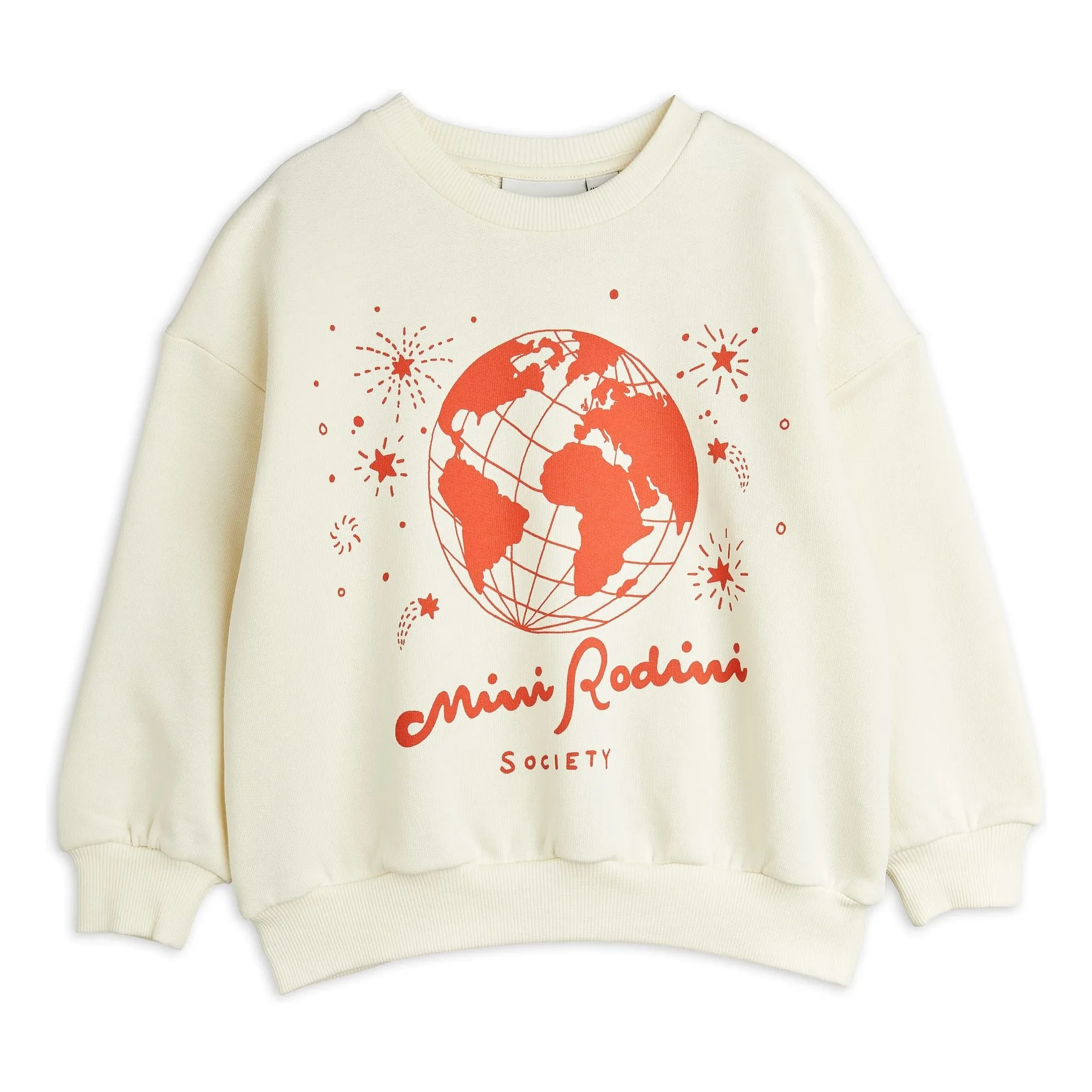 Mini Rodini Ecru Society Organic Cotton Sweatshirt
