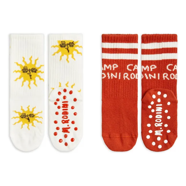 Lot de 2 Paires de Chaussettes Sun Coton Bio | Ecru