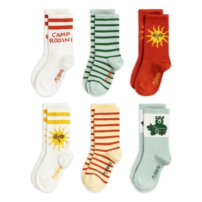 Pack of 6 Pairs of Camp Rodini Organic Cotton Socks | Ecru