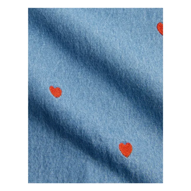 Robe Mini Cœurs Coton Bio | Denim