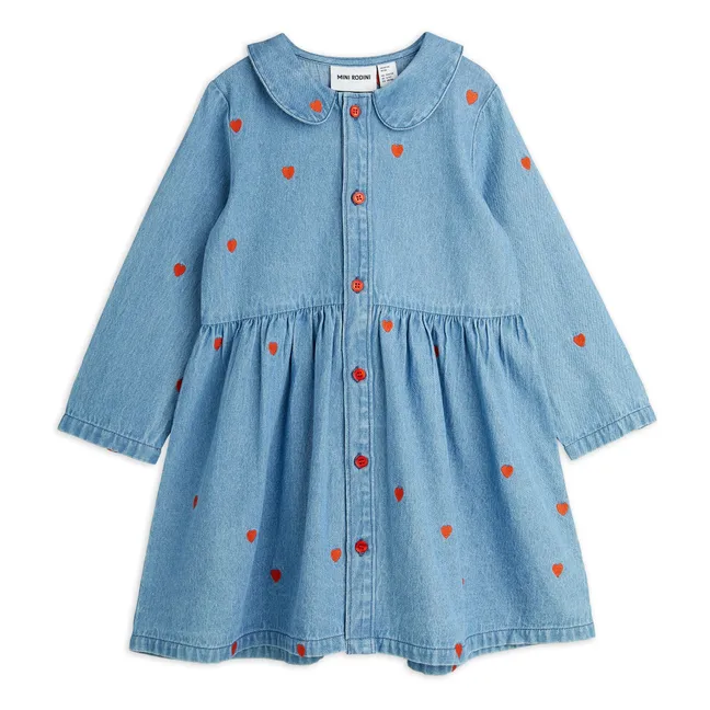 Mini abito a cuori in cotone biologico | Demin