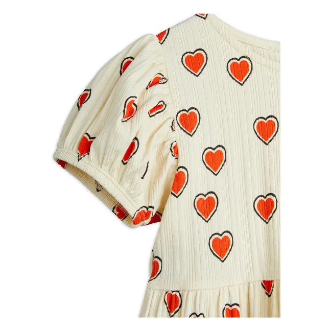 Robe Cœurs Coton Bio | Ecru