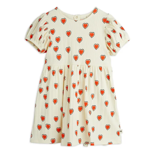 Robe Cœurs Coton Bio | Ecru
