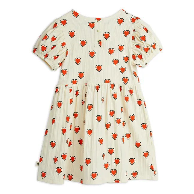 Robe Cœurs Coton Bio | Ecru