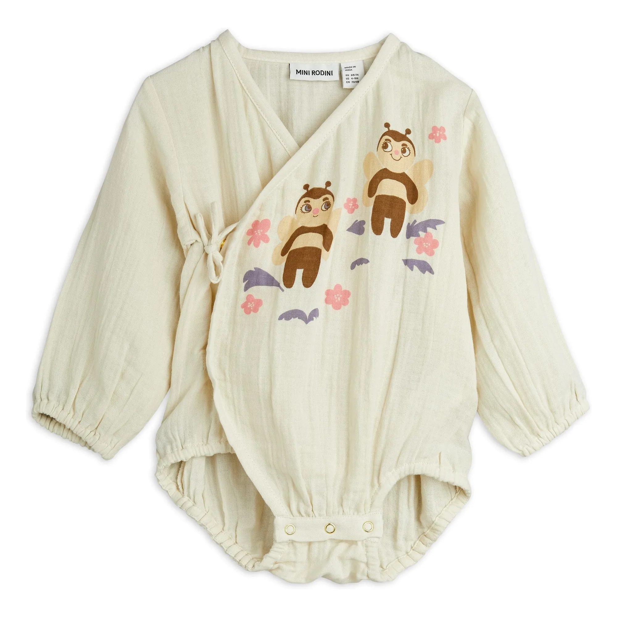 Mini Rodini Ecru Body Bee Organic Cotton
