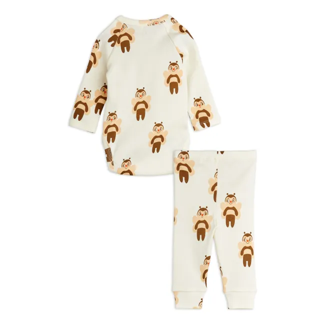 Ensemble Body et Legging Bees Coton Bio | Ecru