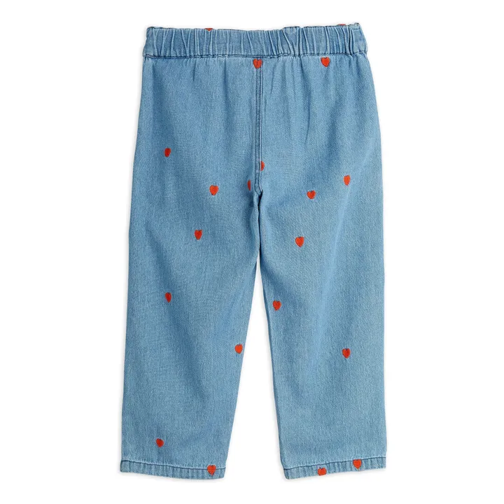 Jean Straight Mini Cœurs Coton Bio | Denim- Image produit n°1