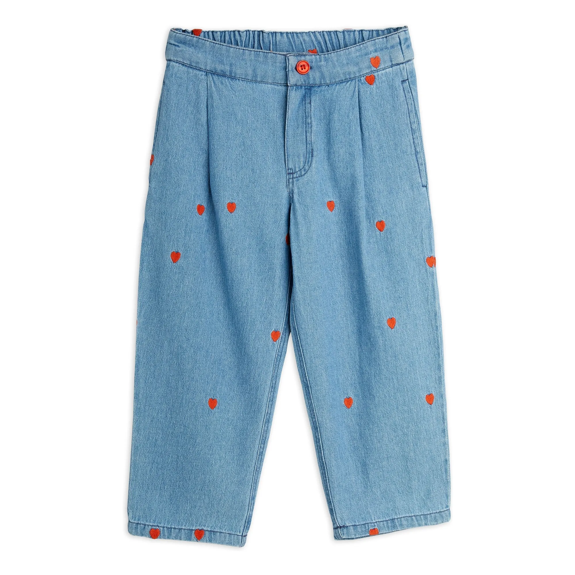 Mini Rodini Denim Straight Jeans Mini Hearts Organic Cotton
