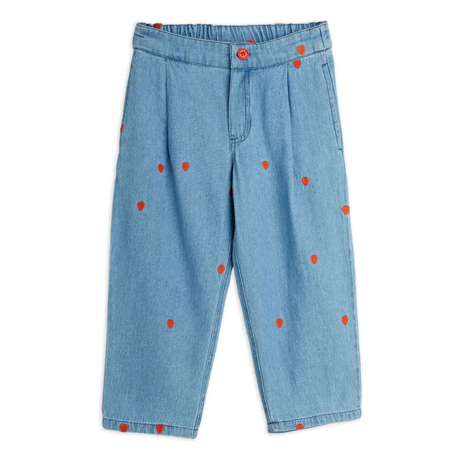 Jeans Straight Mini Herzen Bio-Baumwolle | Denim