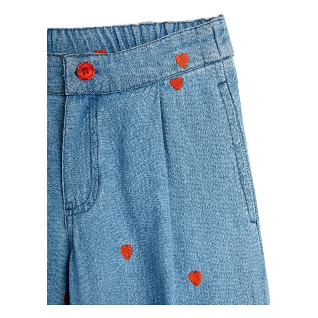 Jeans Straight Mini Herzen Bio-Baumwolle | Denim