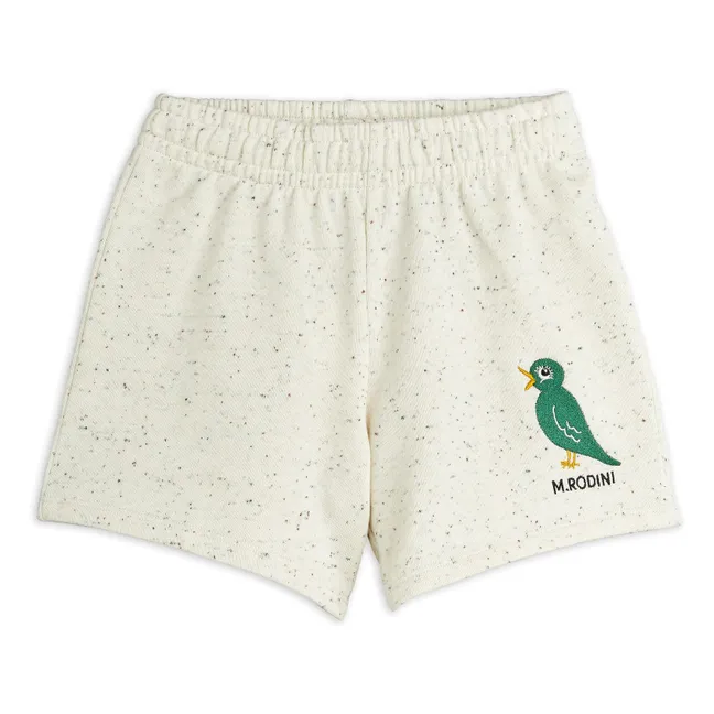 Pantaloncini in cotone biologico Bird Neps | Ecru chiné