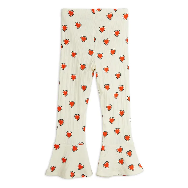 Pantalones Flare Hearts de algodón orgánico | Crudo