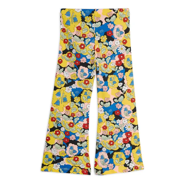 Pantalon Flare Fleurie Coton Bio | Jaune