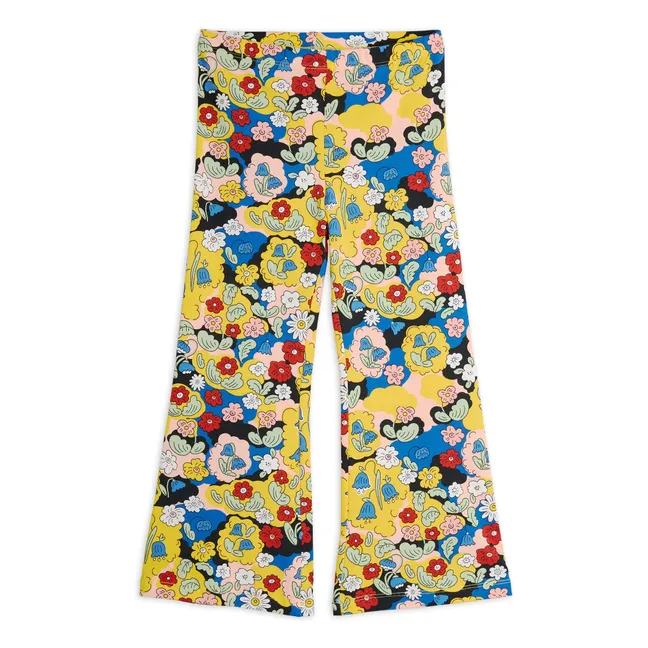 Pantalon Flare Fleurie Coton Bio | Jaune