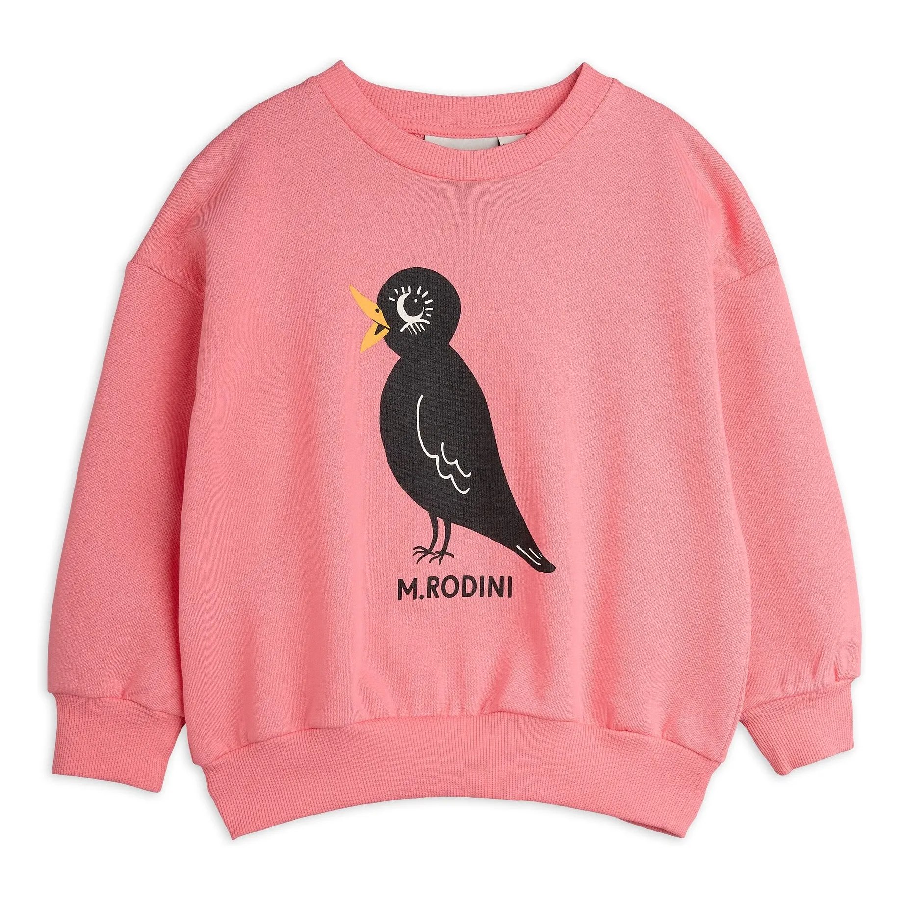 Mini Rodini Pink Blackbird Organic Cotton Sweatshirt
