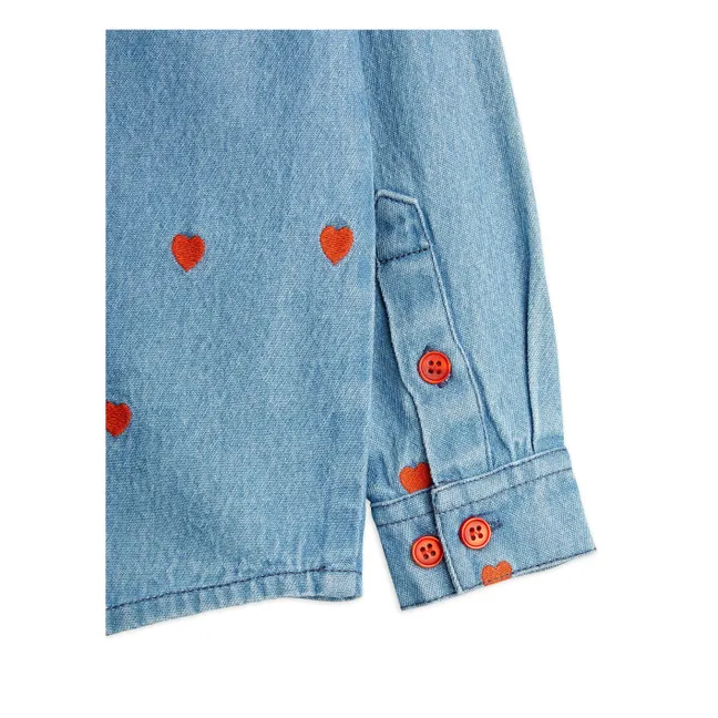 Chemise Mini Cœurs Coton Bio | Denim