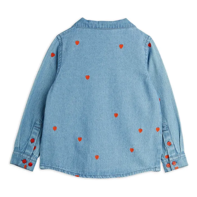 Chemise Mini Cœurs Coton Bio | Denim