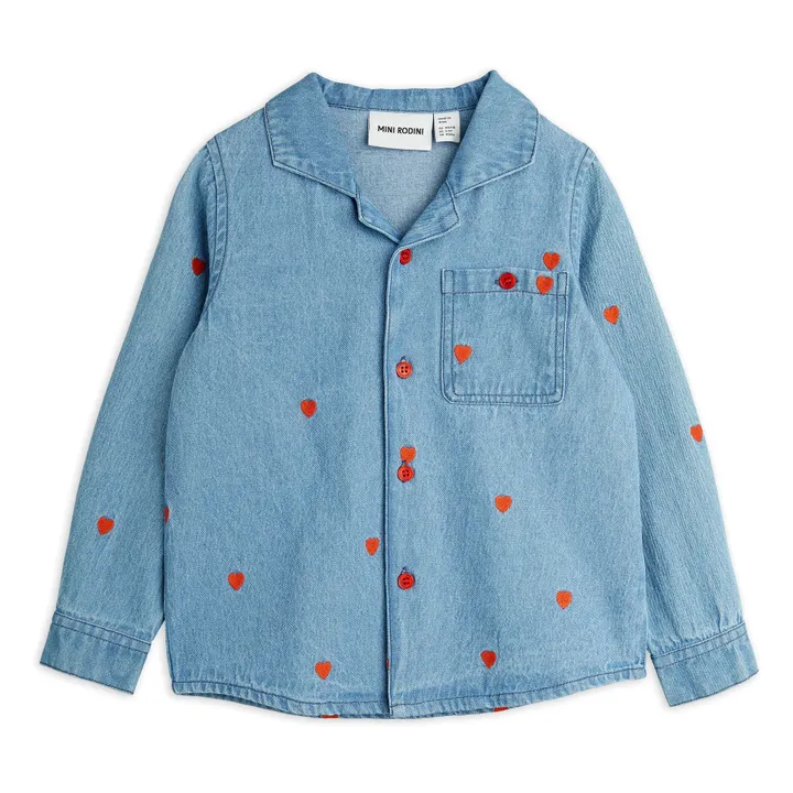 Shirt Mini Herzen Bio-Baumwolle | Denim- Produktbild Nr. 0