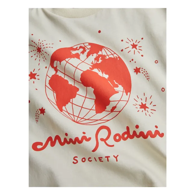 T-shirt Mini Rodini Society Coton Bio | Ecru