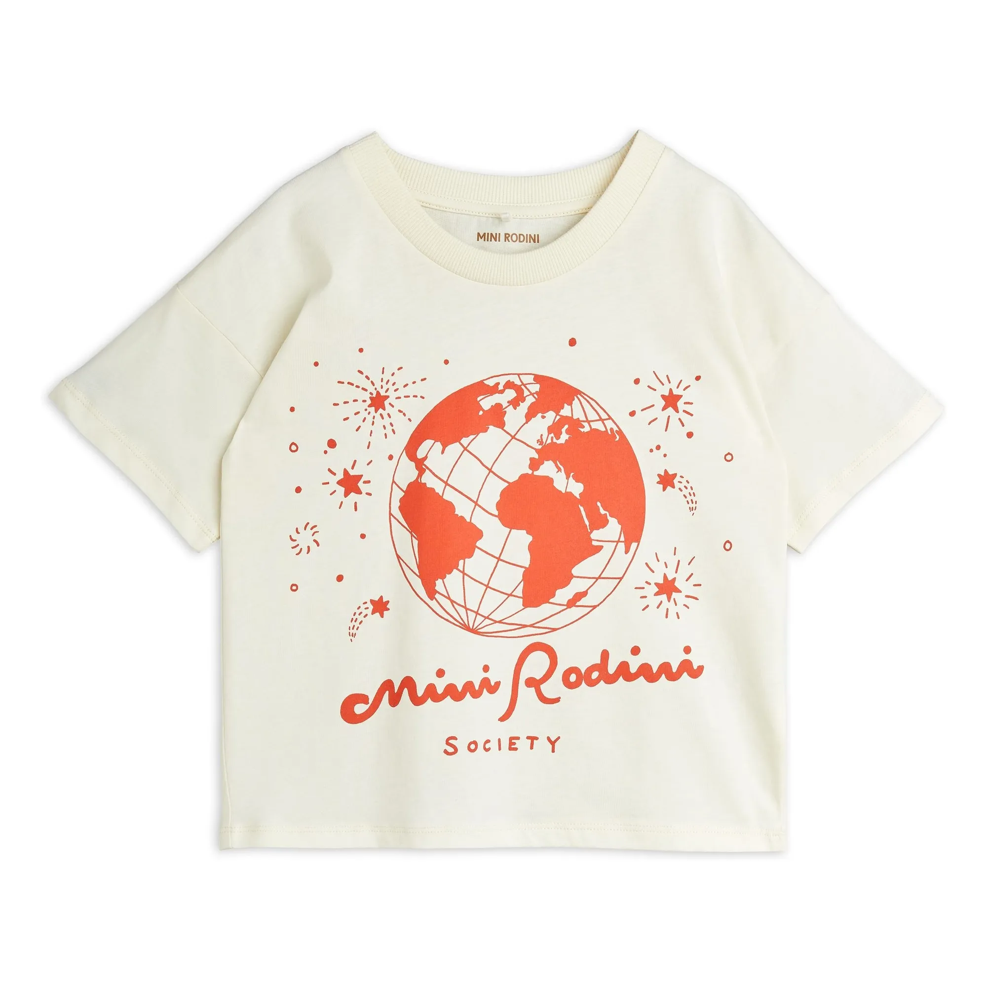 Mini Rodini Ecru Society T-Shirt Organic Cotton