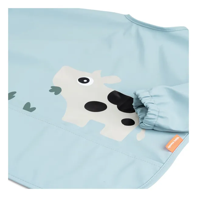 Tiny Farm bib with sleeves | Blue