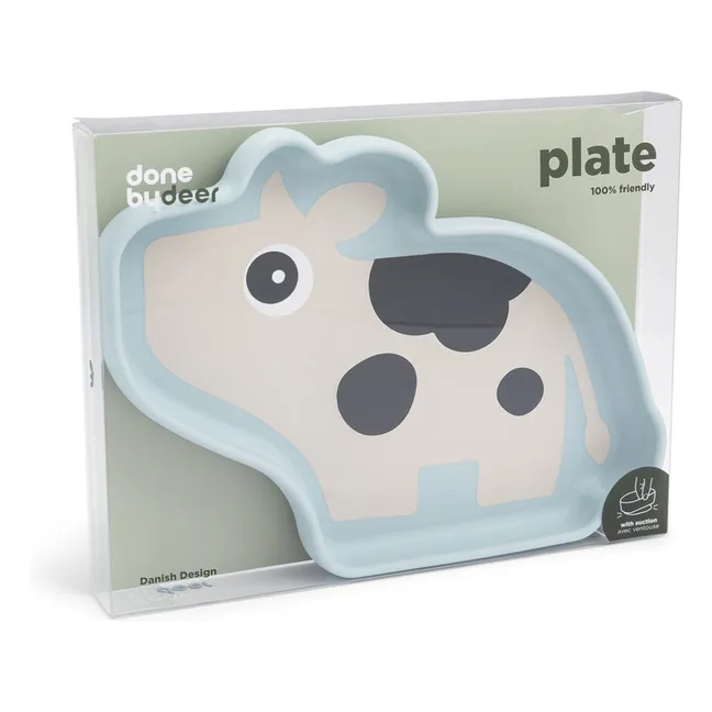 Assiette en silicone avec ventouse Dotti | Bleu ciel