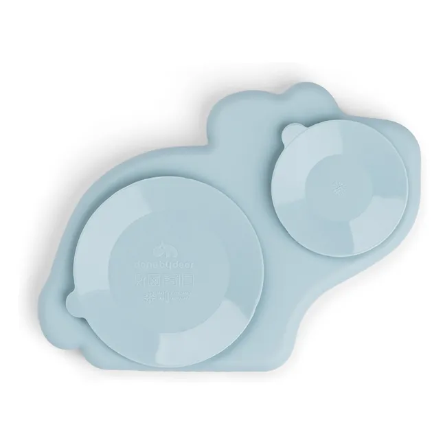 Assiette en silicone avec ventouse Dotti | Bleu ciel