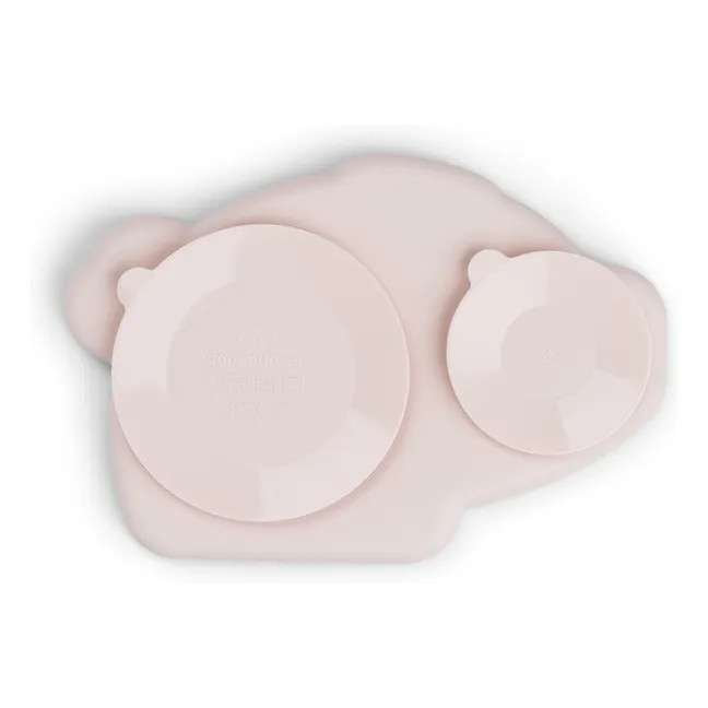 Assiette en silicone avec ventouse Pigee | Rose pâle