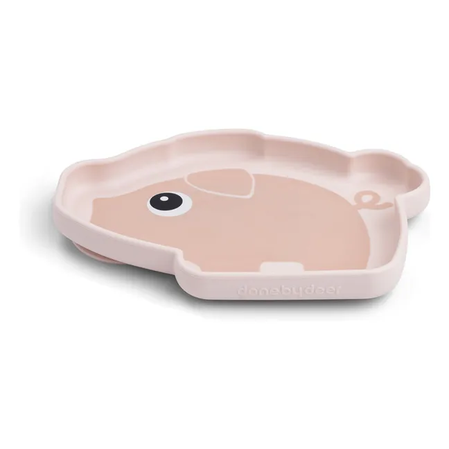 Assiette en silicone avec ventouse Pigee | Rose pâle