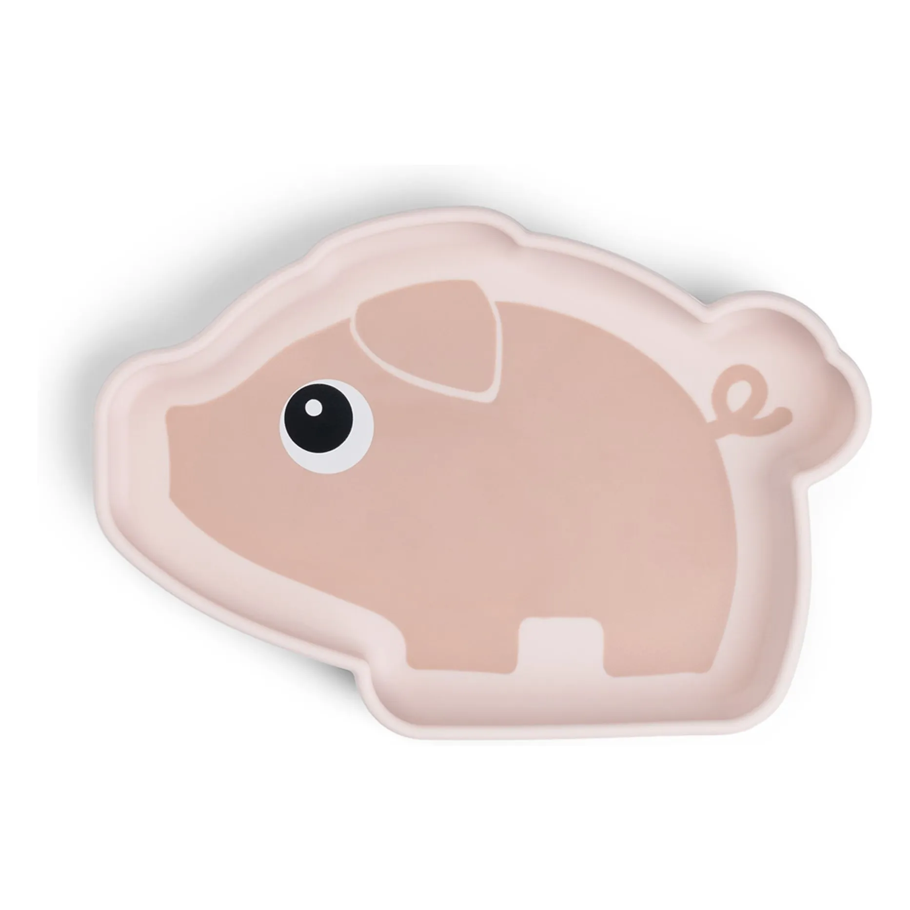 Done By Deer Pale Pink Pigee Silicone Plate With Suction Cup