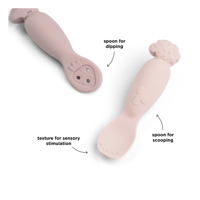 Cucharas didácticas Tiny Farm - Juego de 2 | Rosa