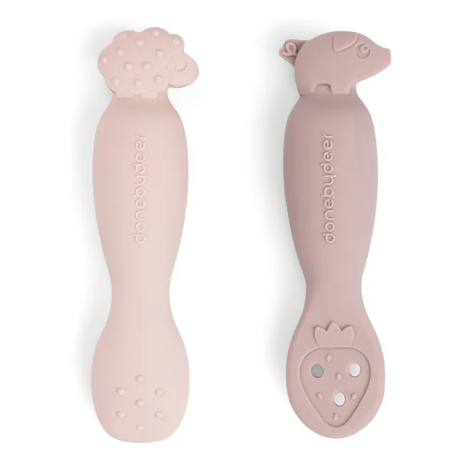 Cucharas didácticas Tiny Farm - Juego de 2 | Rosa