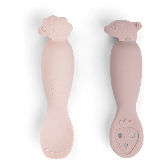 Cucharas didácticas Tiny Farm - Juego de 2 | Rosa