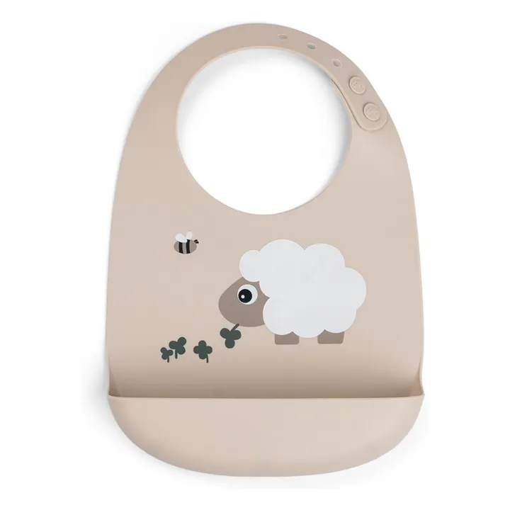 Sheepy silicone bib | Sand- Product image n°0