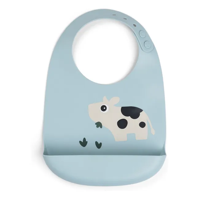 Bavoir en silicone Dotti | Bleu