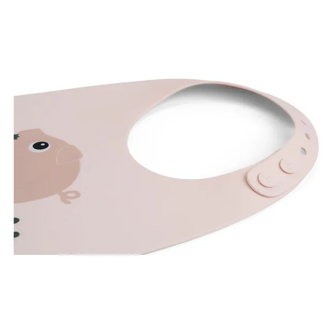 Bavoir en silicone Pigee | Rose