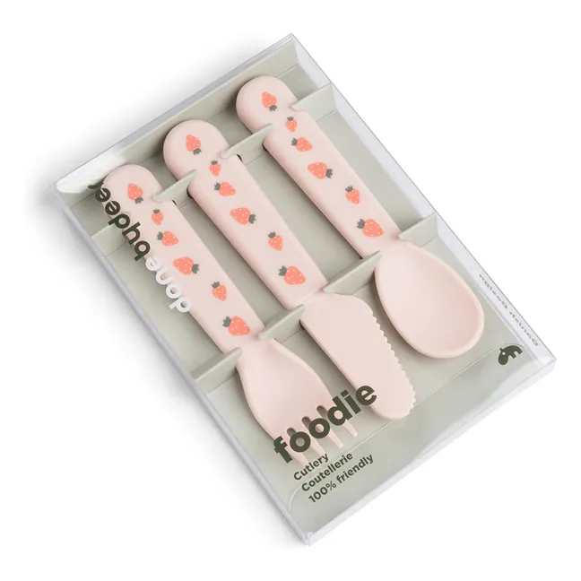 Posate Tiny Farm - Set di 3 pezzi | Rosa Pallido