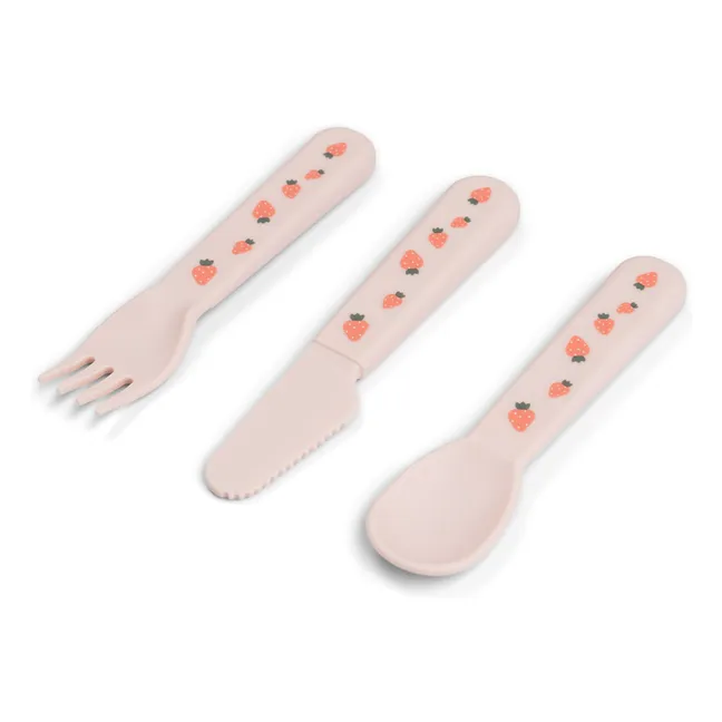 Posate Tiny Farm - Set di 3 pezzi | Rosa Pallido