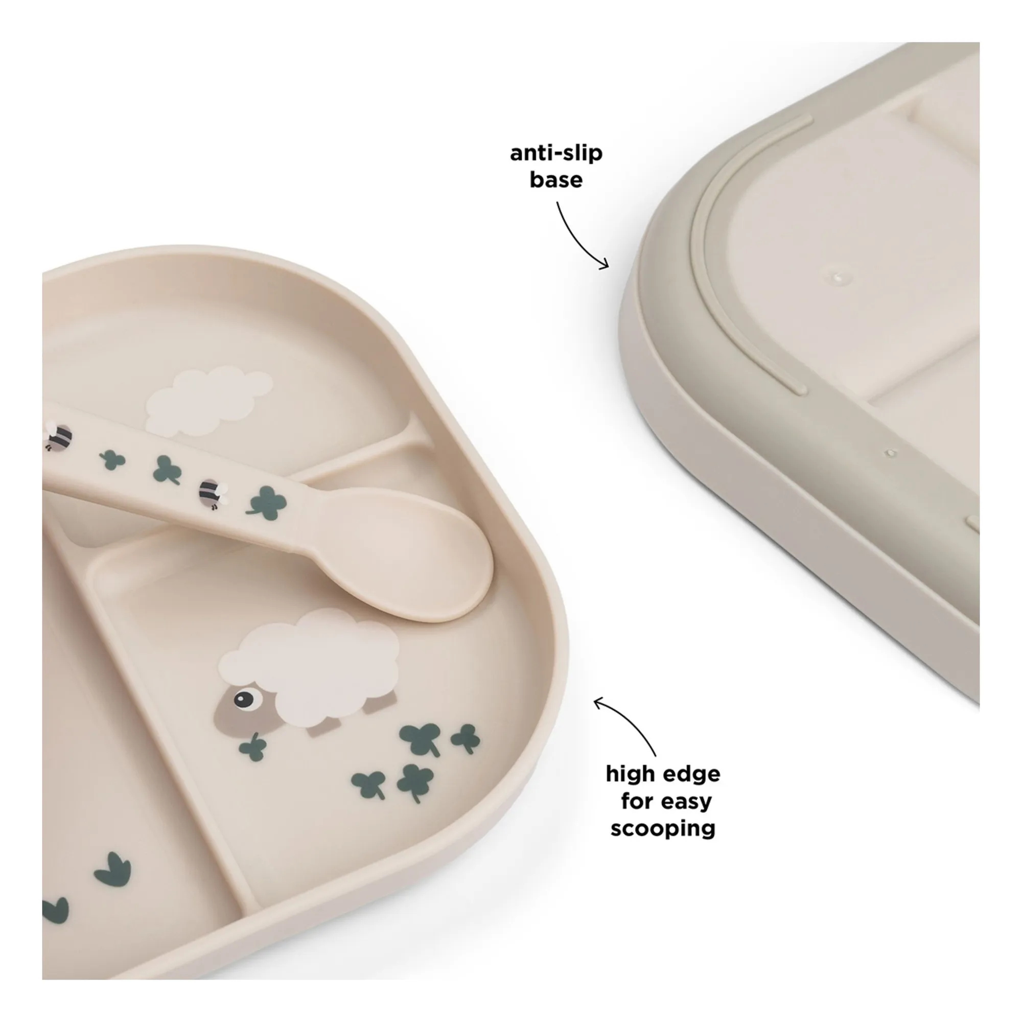 Assiette compartimentée Tiny Farm | Sable- Image produit n°4
