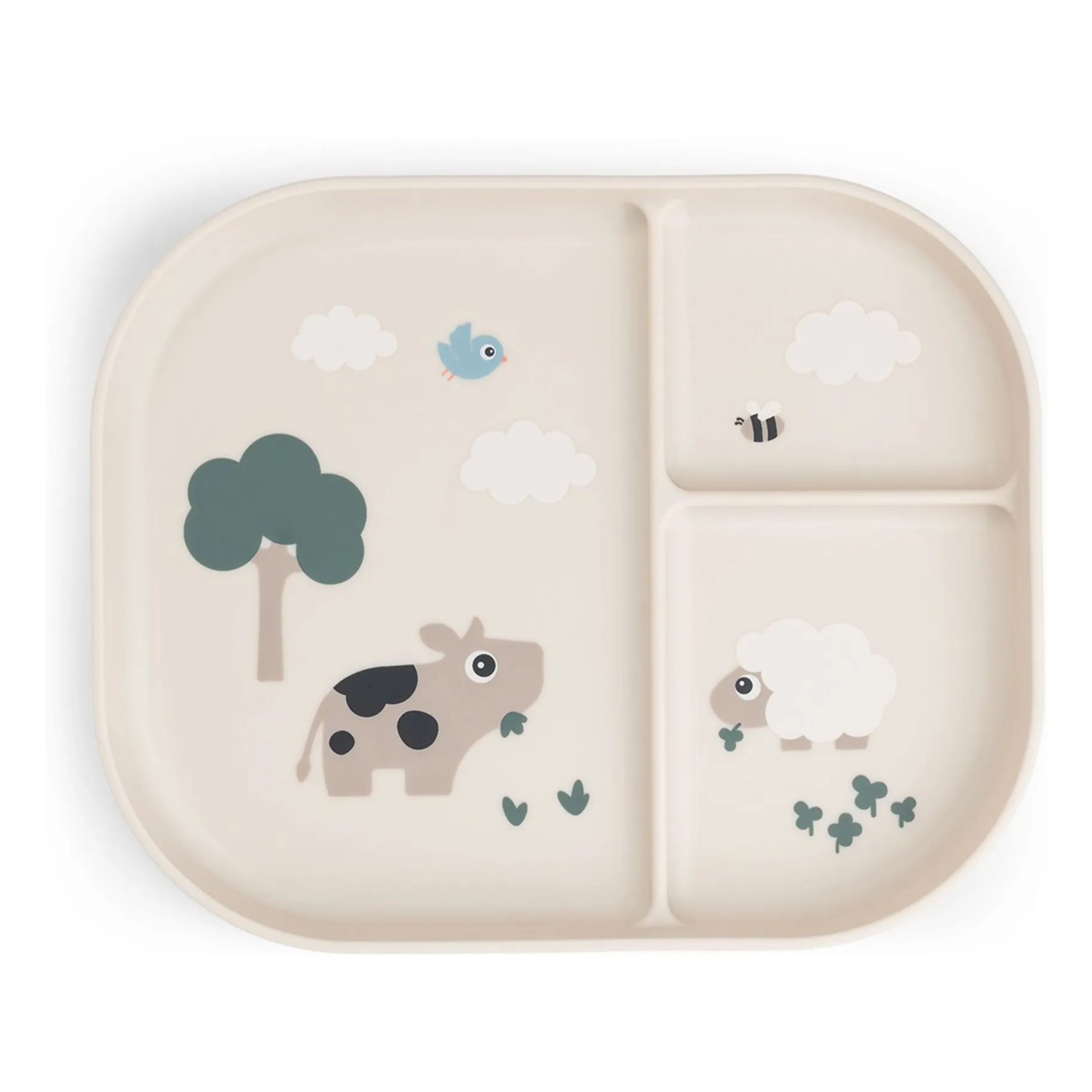 Assiette compartimentée Tiny Farm | Sable- Image produit n°0
