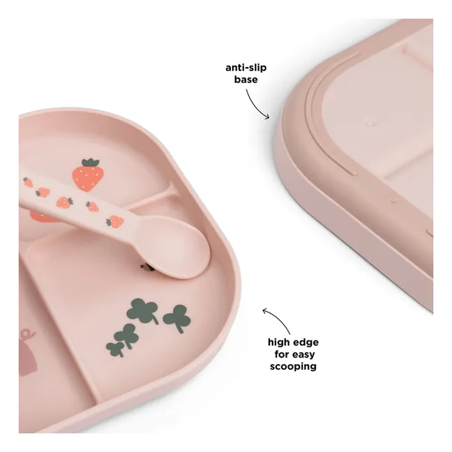 Assiette compartimentée Tiny Farm | Rose