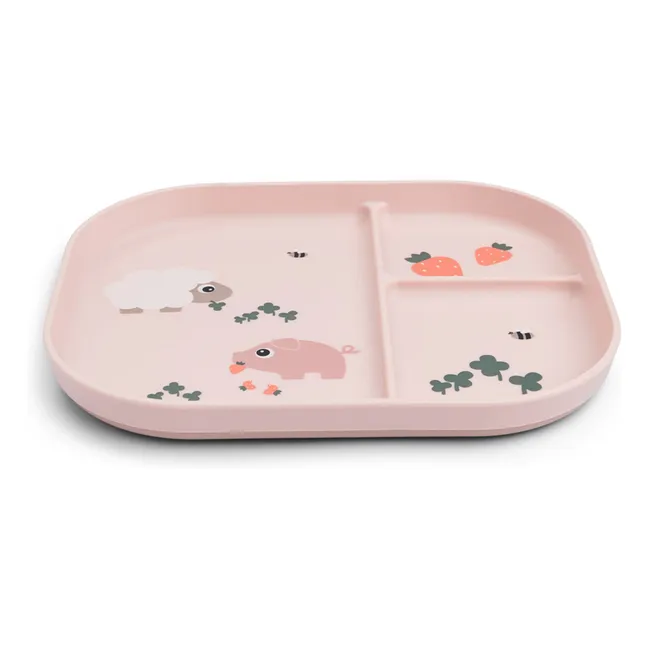 Assiette compartimentée Tiny Farm | Rose