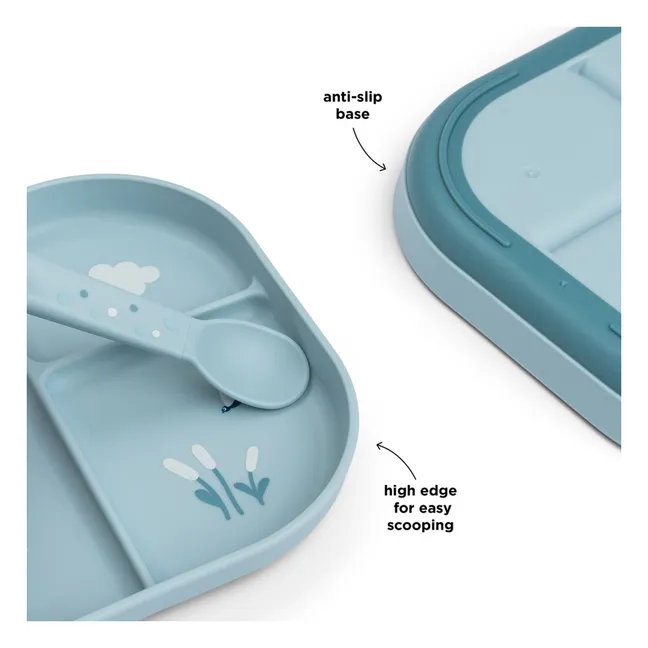 Plato compartimentado Elphee | Azul Cielo