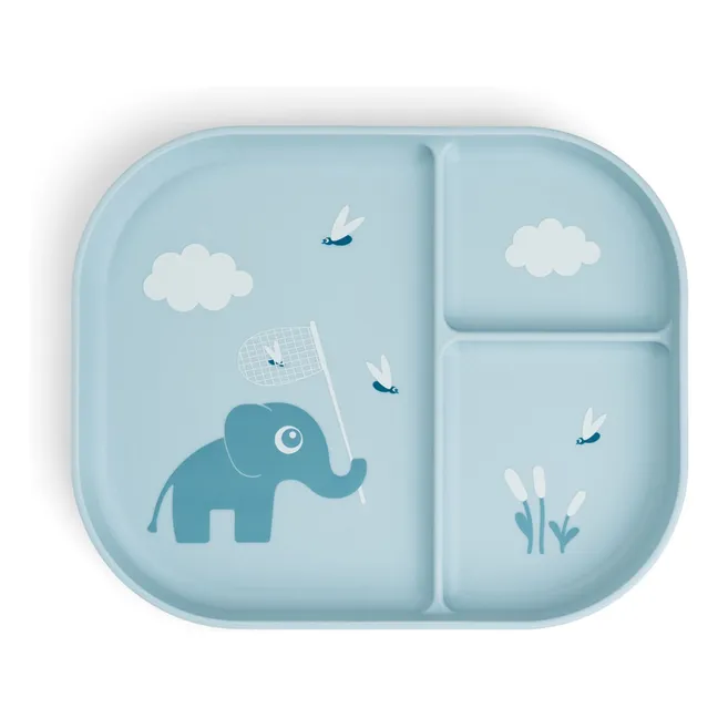 Plato compartimentado Elphee | Azul Cielo