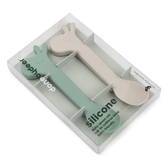 Cuillères en silicone Lalee - Set de 2 | Vert