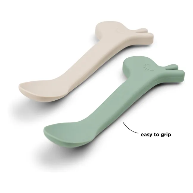Cuillères en silicone Lalee - Set de 2 | Vert